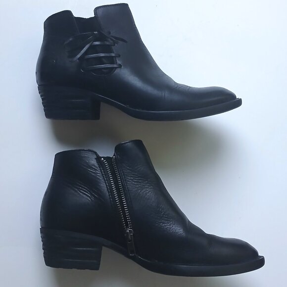Born Børn Leather Ankle Boots Booties Warm Lining Zipper Size 8M Handcrafted - Picture 1 of 14
